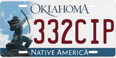 OK license plate 332CIP