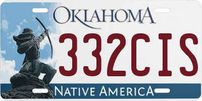 OK license plate 332CIS