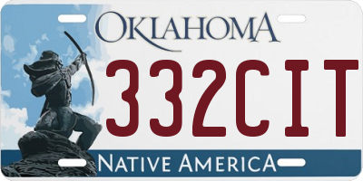 OK license plate 332CIT