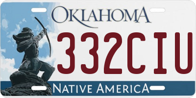 OK license plate 332CIU