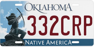OK license plate 332CRP