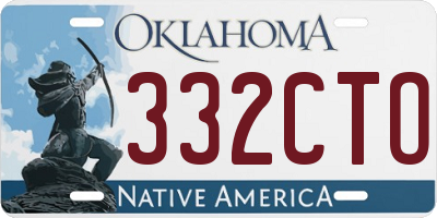 OK license plate 332CTO