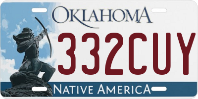 OK license plate 332CUY