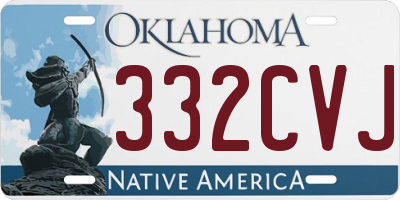 OK license plate 332CVJ