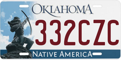OK license plate 332CZC