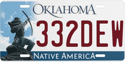 OK license plate 332DEW