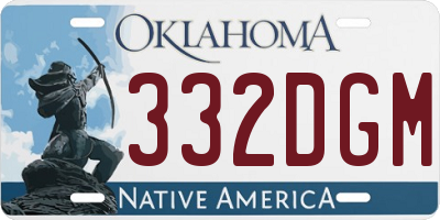OK license plate 332DGM