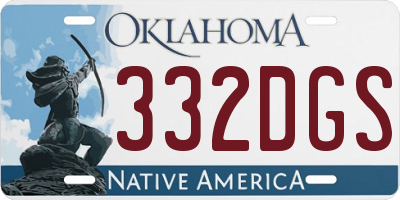 OK license plate 332DGS