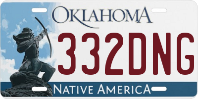 OK license plate 332DNG