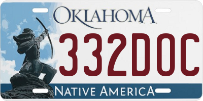 OK license plate 332DOC