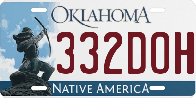 OK license plate 332DOH