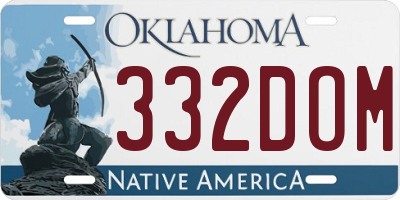 OK license plate 332DOM