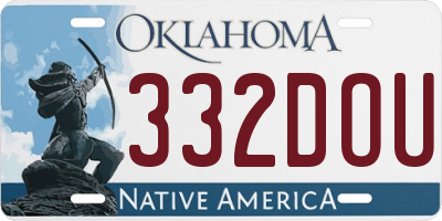 OK license plate 332DOU