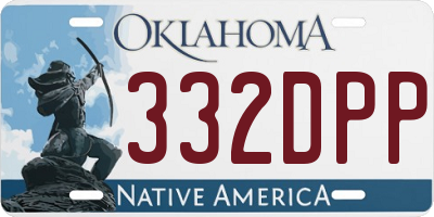 OK license plate 332DPP
