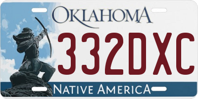 OK license plate 332DXC
