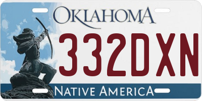 OK license plate 332DXN