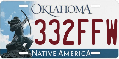 OK license plate 332FFW