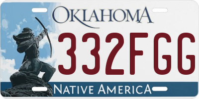 OK license plate 332FGG