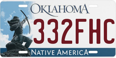 OK license plate 332FHC