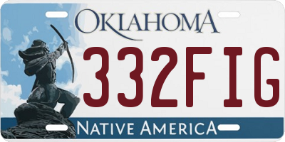 OK license plate 332FIG