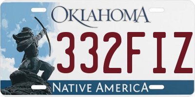 OK license plate 332FIZ