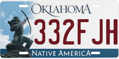 OK license plate 332FJH