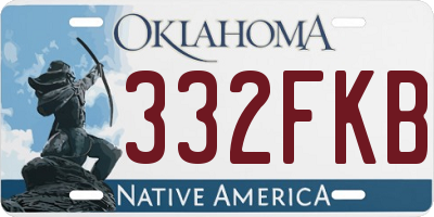OK license plate 332FKB