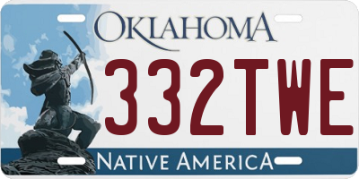 OK license plate 332TWE