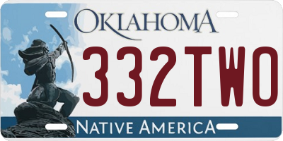 OK license plate 332TWO