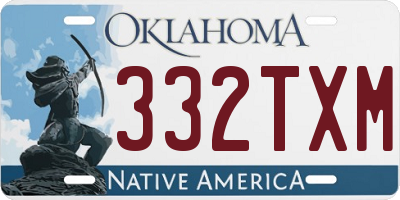 OK license plate 332TXM