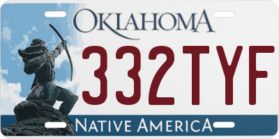 OK license plate 332TYF