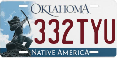OK license plate 332TYU