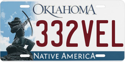 OK license plate 332VEL