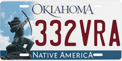 OK license plate 332VRA