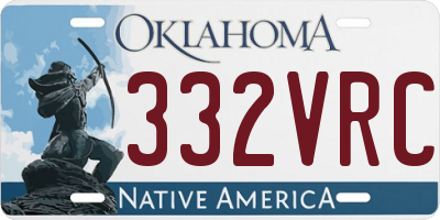 OK license plate 332VRC