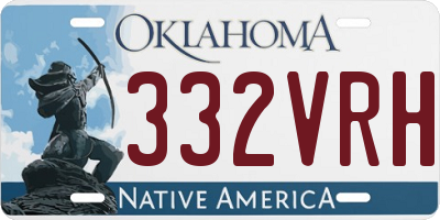OK license plate 332VRH