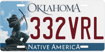 OK license plate 332VRL
