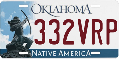 OK license plate 332VRP