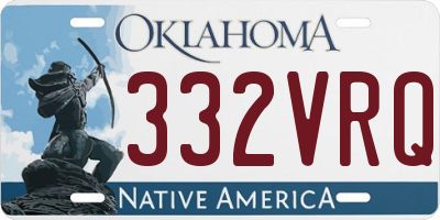 OK license plate 332VRQ