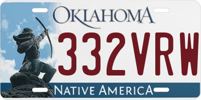 OK license plate 332VRW
