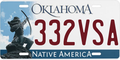 OK license plate 332VSA