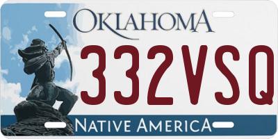 OK license plate 332VSQ