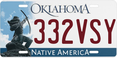 OK license plate 332VSY