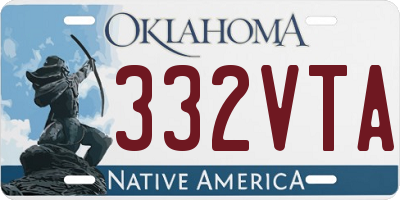 OK license plate 332VTA