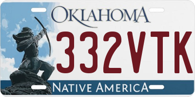 OK license plate 332VTK