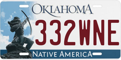 OK license plate 332WNE