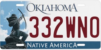 OK license plate 332WNO