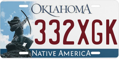 OK license plate 332XGK