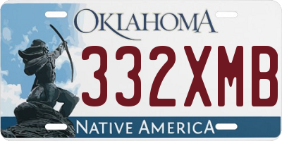OK license plate 332XMB