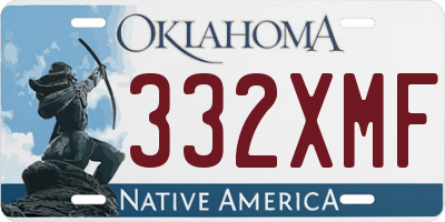 OK license plate 332XMF